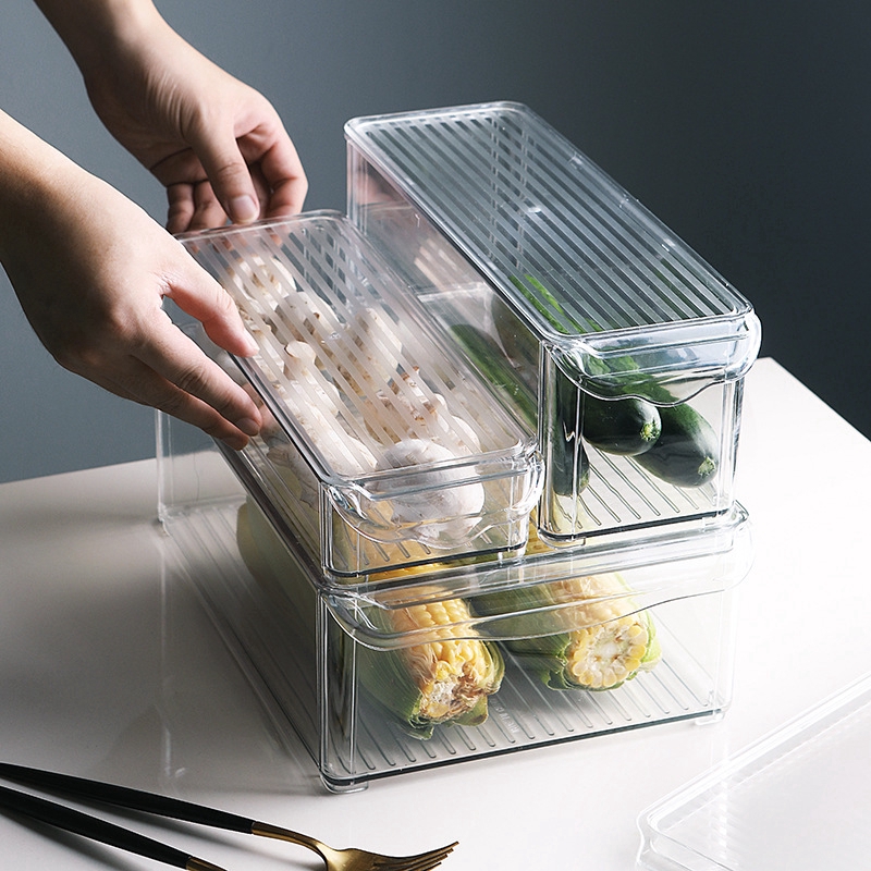 Fridge Bins, Stackable Storage Organizer Containers with ...