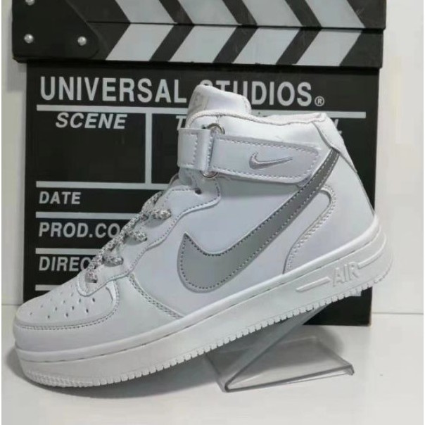 nike air force 1 high white reflective silver