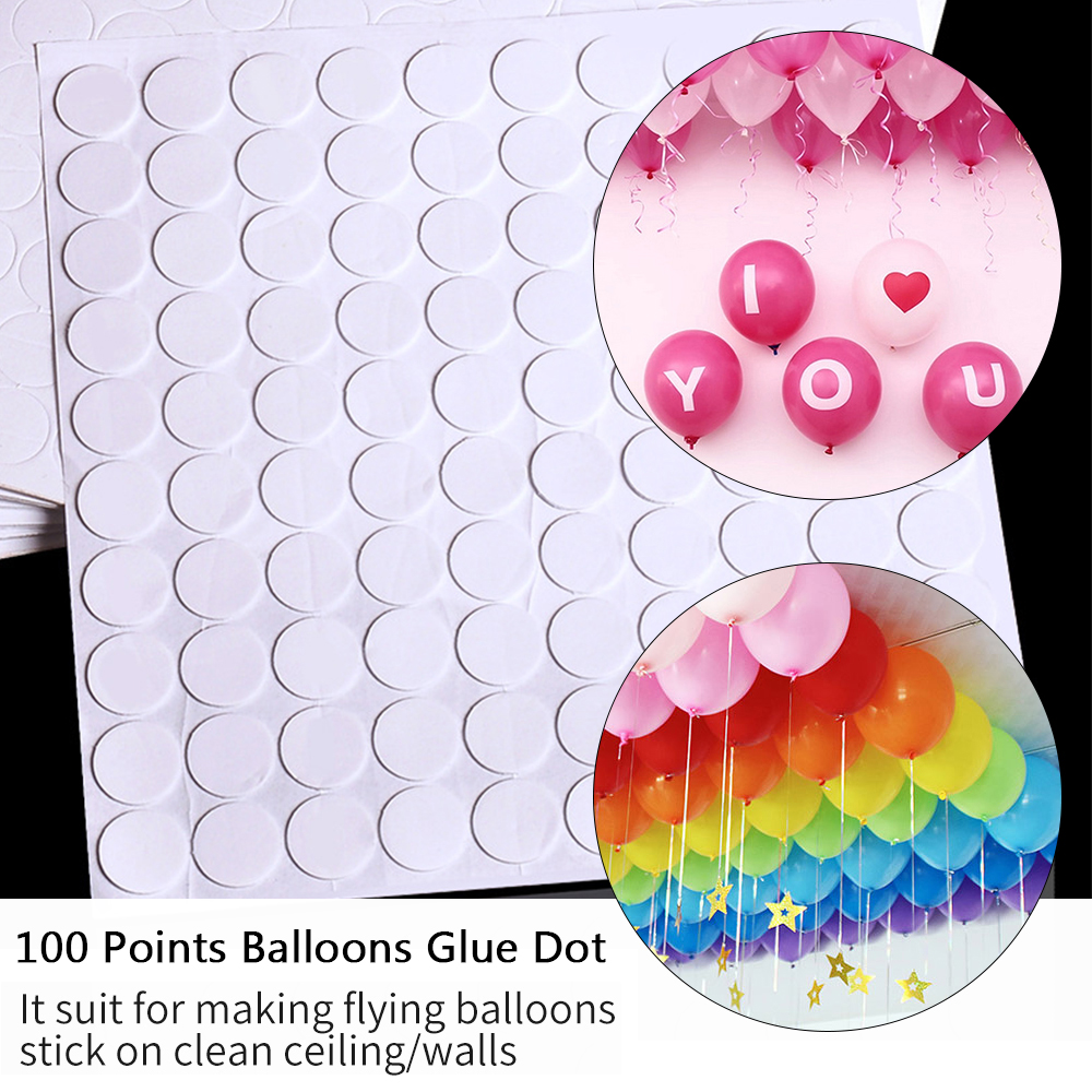 100 Points Balloon Attachment Glue/Attach Balloons To Ceiling Or Wall Stickers/Birthday Party Wedding Supplies