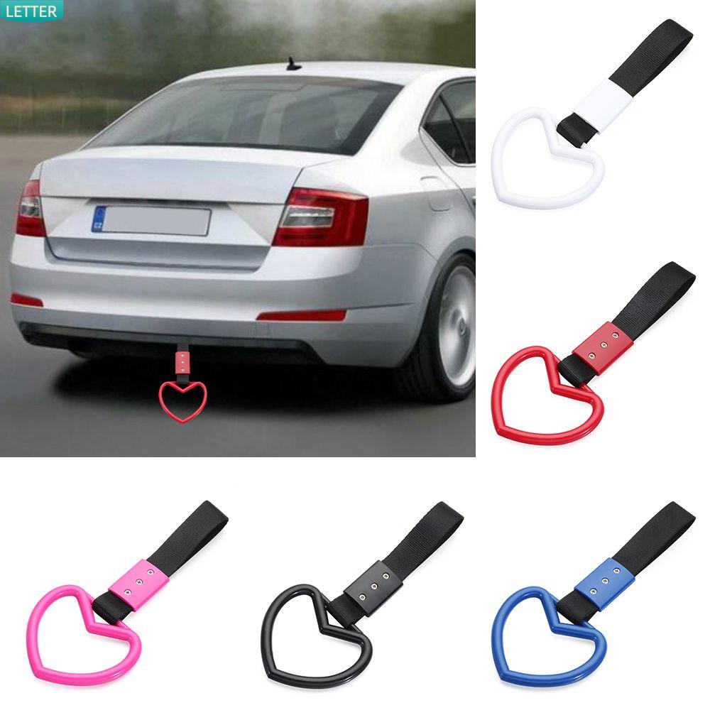 LETTER Front Rear Bumper Heart Shape Strap Subway Car Accessory Tow