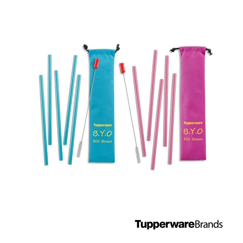 Tupperware Eco Straws (5) with Pouch (1) and Brush (1) Shopee Malaysia