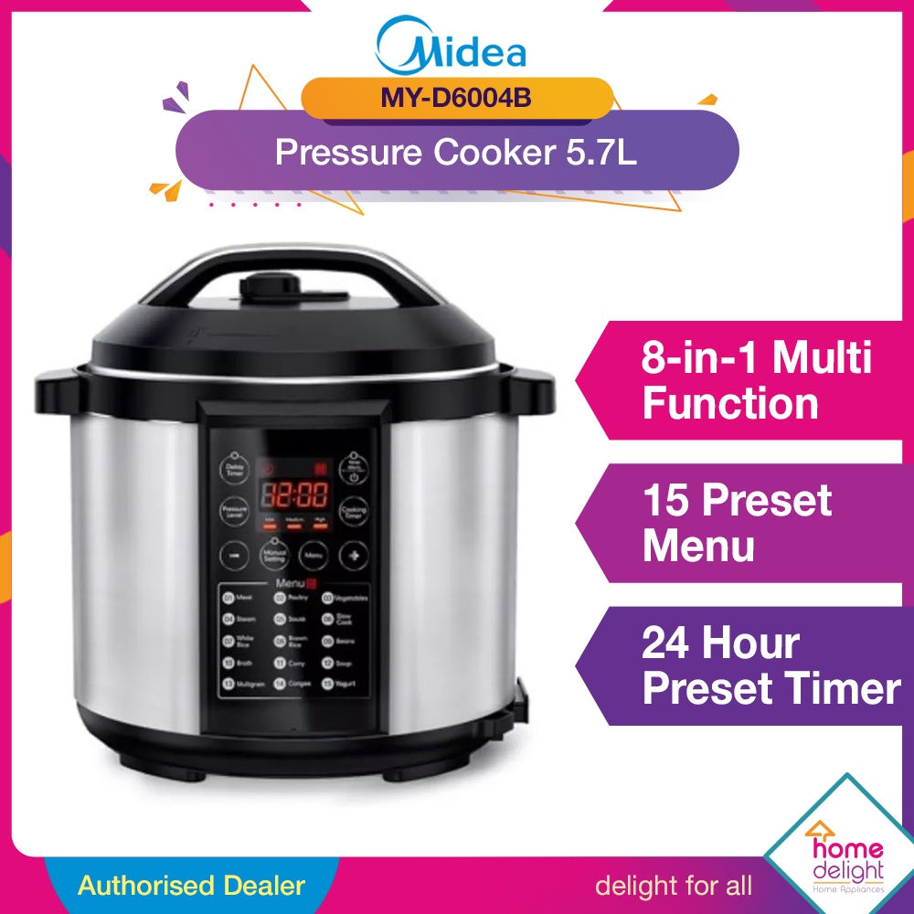 Midea Electric Pressure Cooker 5L / 5.7L [ MY-CH502A / MY-D6004B / MY-D6007SS2 ] Periuk Tekanan Midea 5L / 5.7L