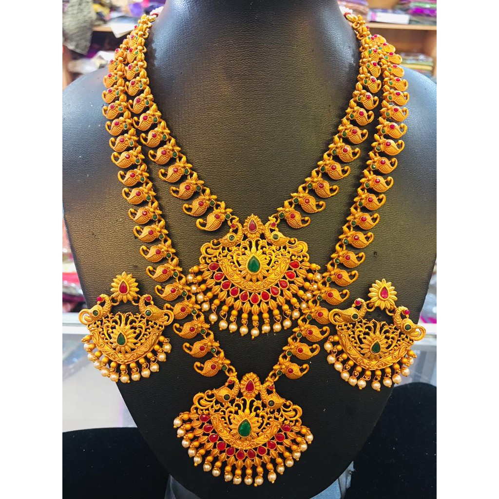 MATTE GOLD PLATED NECKLACE SET Shopee Malaysia