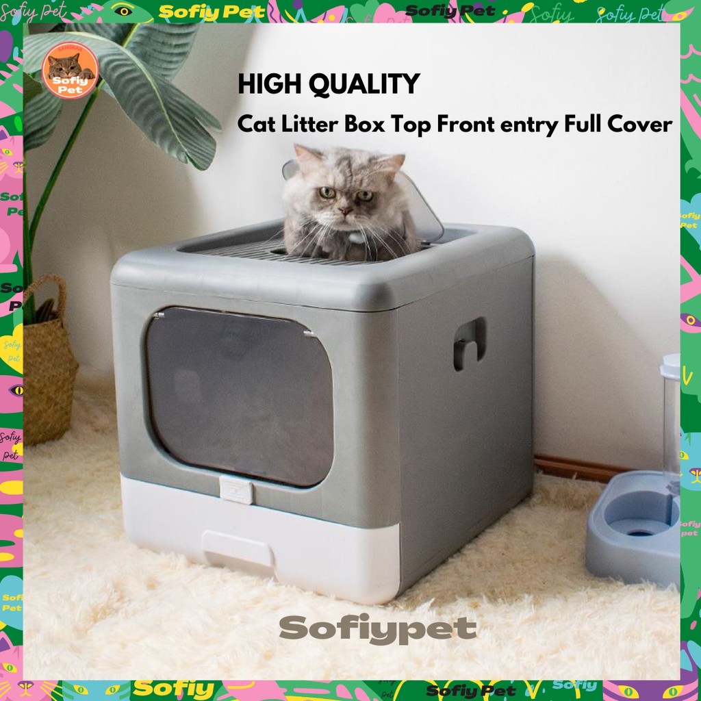 Cat Litter Box XL HIGH QUALITY Top Front entry Full Cover Cat Toilet ...