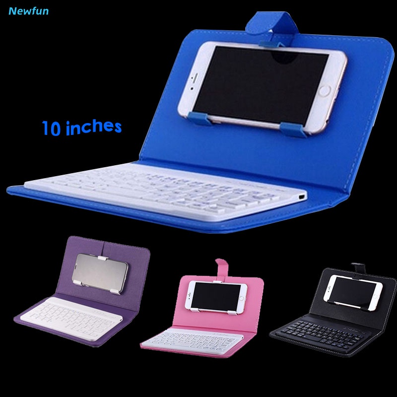 10 inch Portable Android Wireless Keyboard Case Portable Keypad Holder Accessories Tablet Phone Leather Case