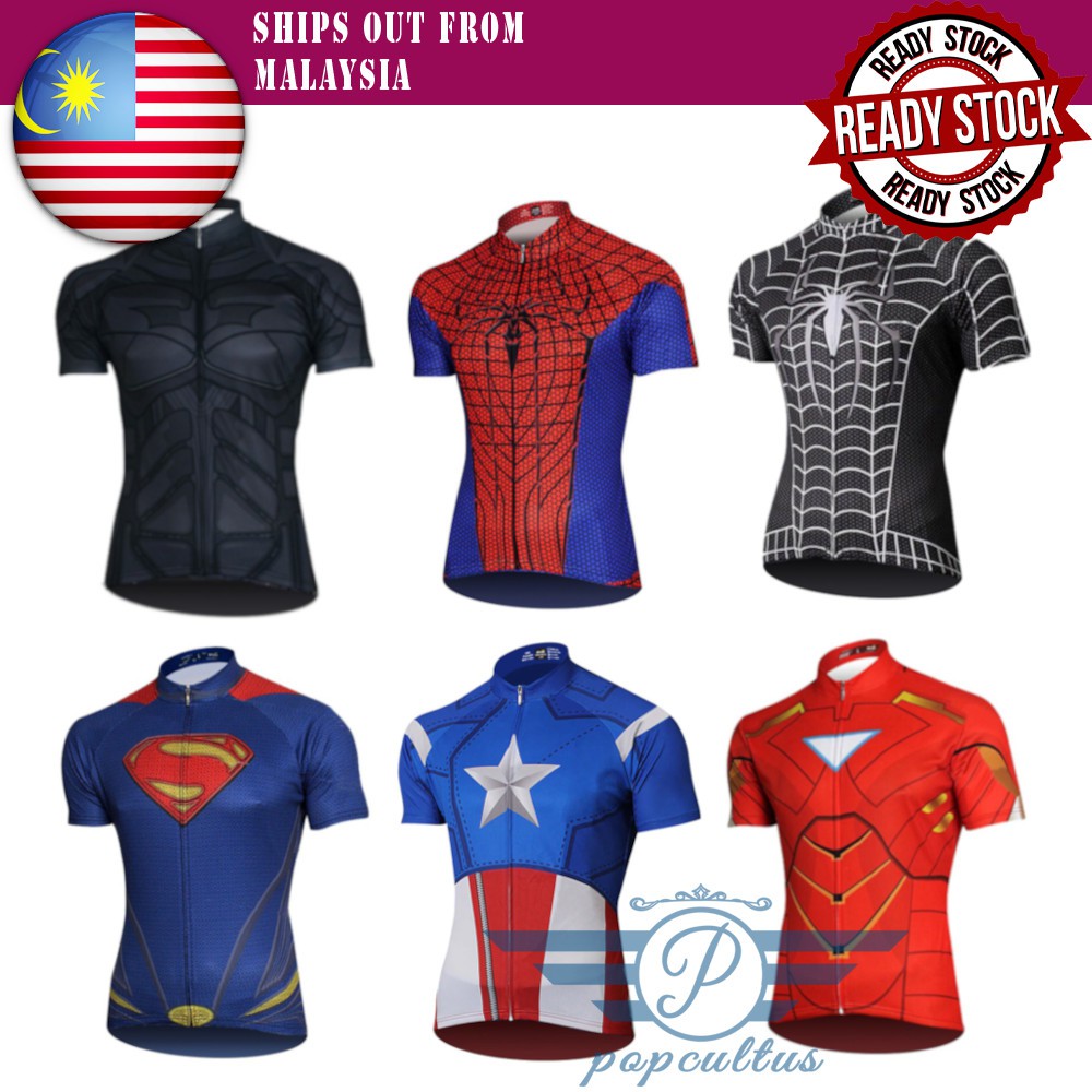 Baju Basikal Superhero Avengers MTB Road Cycling Bike Jersey [Ready
