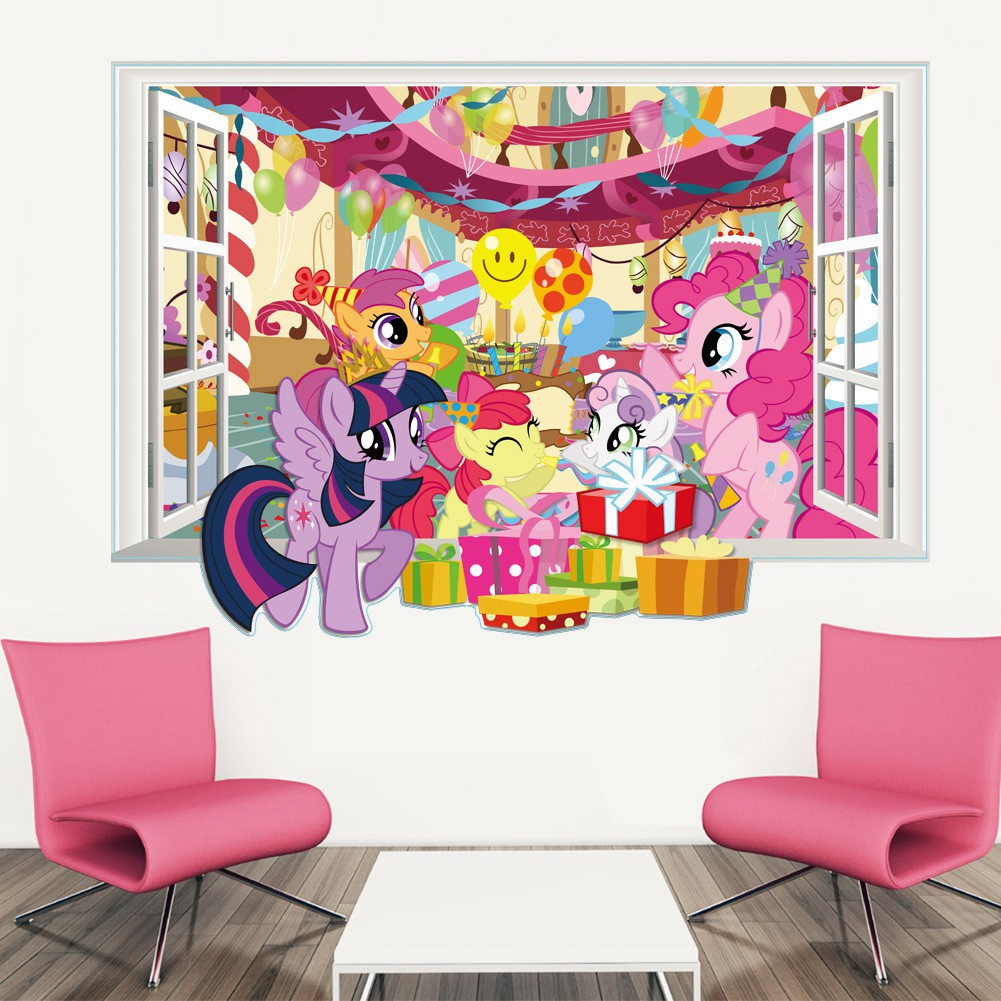 70 50cm My Little Pony Unicorn Wall Sticker Wallpaper Wall Decor Kids Room Sticker Birthday Party Decorations