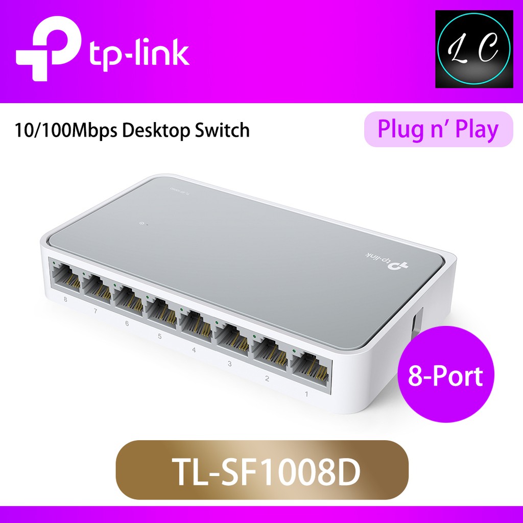 TP-LINK 8-Port 10/100Mbps Desktop Network Switch TL-SF1008D For Office Use