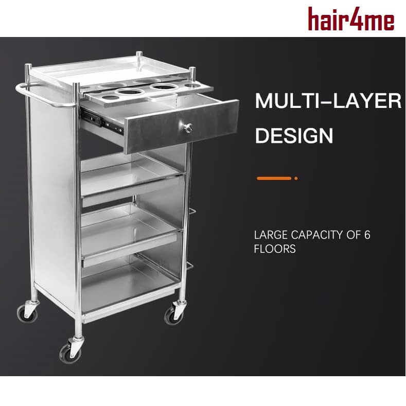 Stainless Steel Drawer Multi Layer Medical Dental Barber Beauty Salon Surgery Layer Trolley Tray Rack Shelve Equipment