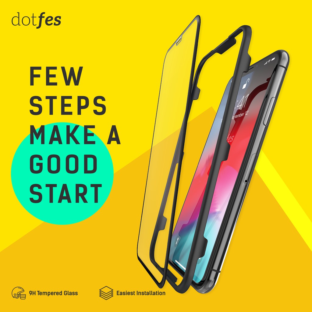 iPhone Screen Protector Dotfes HD Clarity Full Coverage Tempered Glass