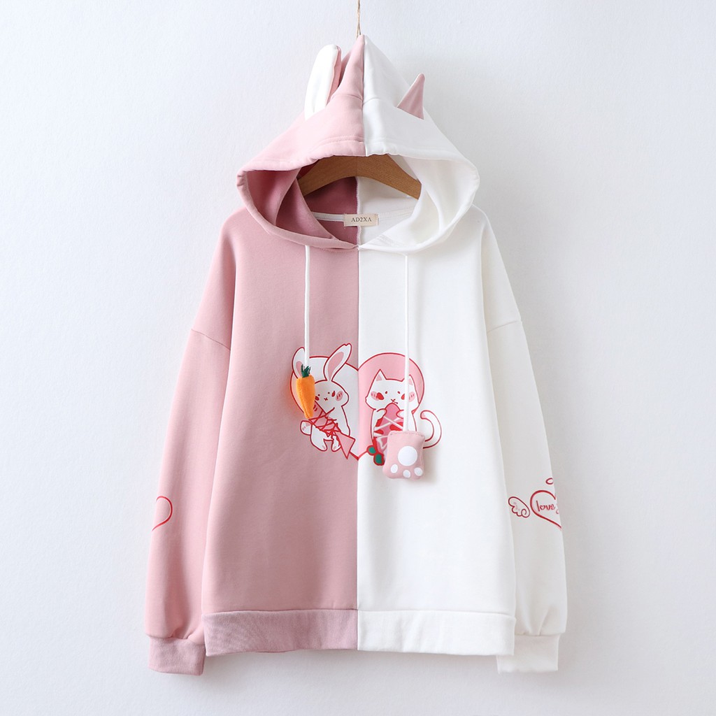 pink cat hoodie