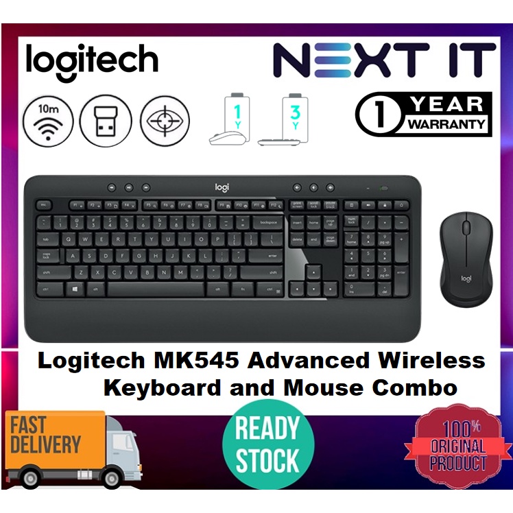 [ready Stock] Logitech Mk545 Advanced Wireless Keyboard And Mouse Combo 