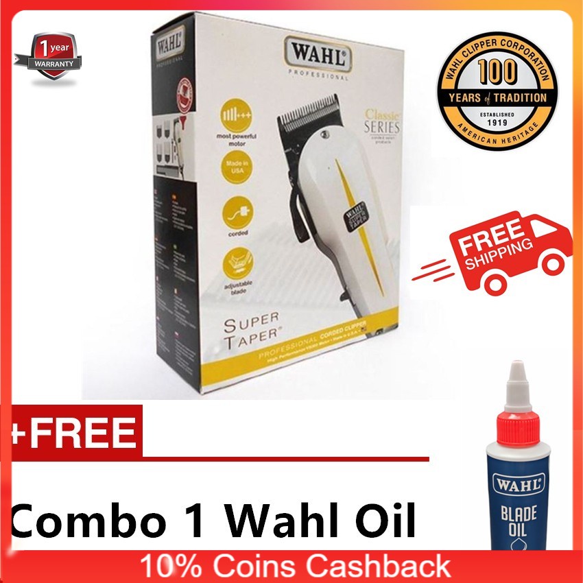 [ USA 100% ORIGINAL WAHL ] New Packing WAHL Professional Super Taper Hair Clipper 8466 Barber Salon Black Taper Limited