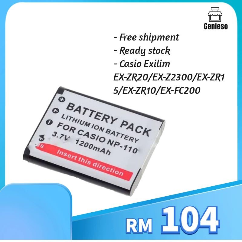 Proocam Battery For Casio Exilim Ex Zr Camera Np 110 Shopee Malaysia