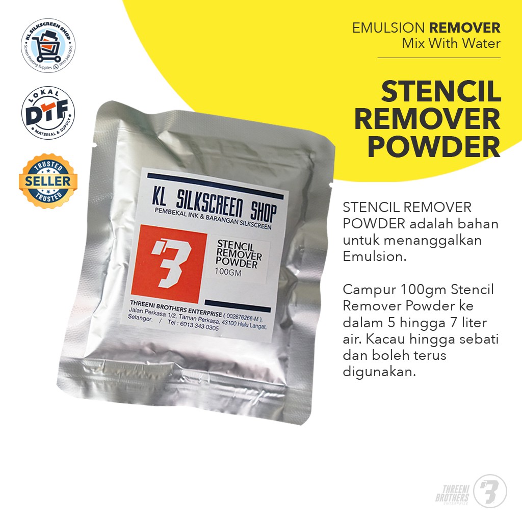 Stencil Remover Powder 100gm / Emulsion Remover Powder 100gm ( 100gm