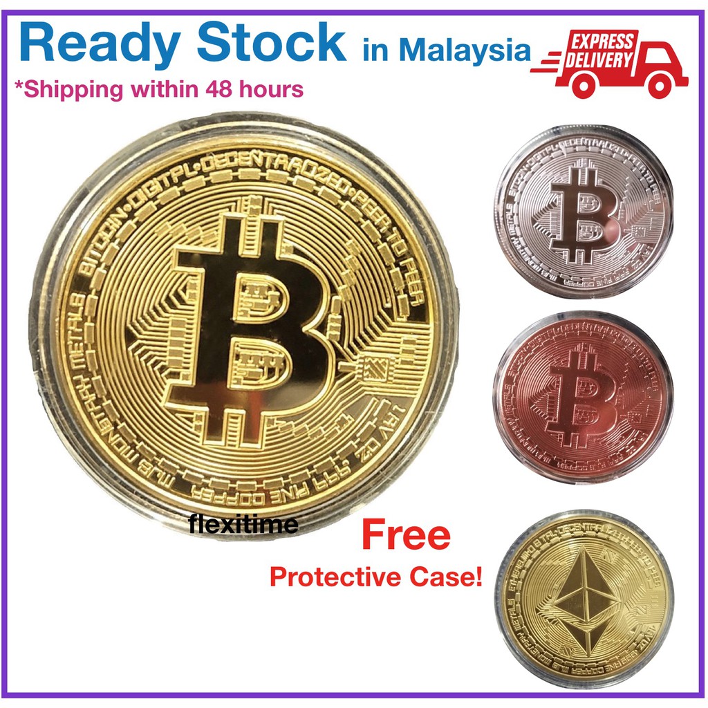 Bitcoin BTC Gold Plated Token Miner Cryptocurrency Collection Collectible Coin Ethereum ETC