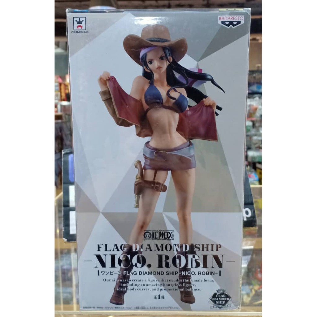 One Piece Figurine Flag Diamond Ship Nico Robin Gold Sticker Bandai Spirit Shopee Malaysia