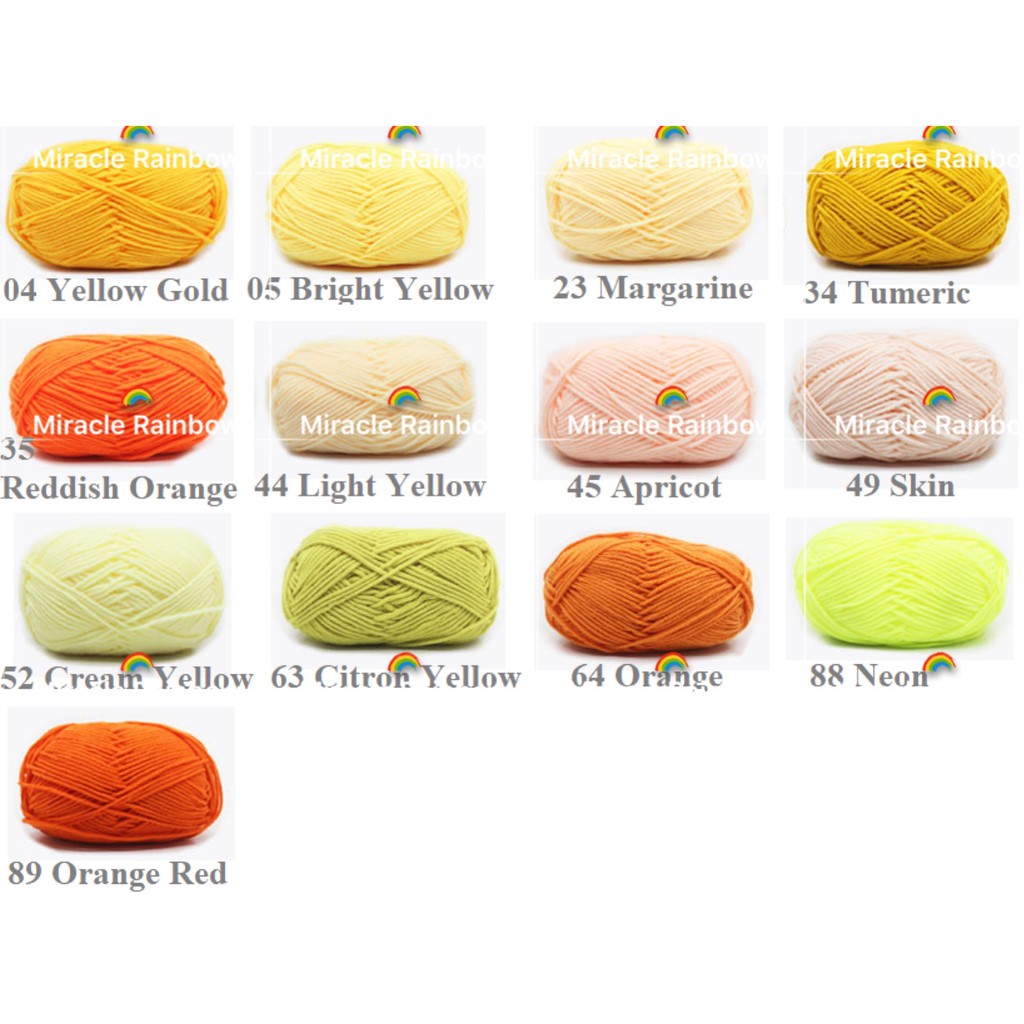 [Malaysia Ready Stock]50g Benang Kait 5ply Milk Cotton Knit Crochet