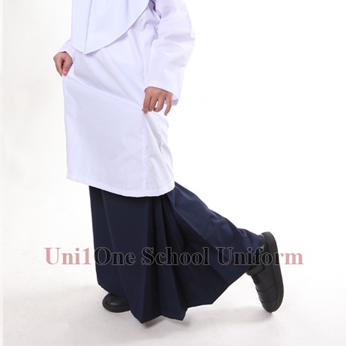 Uni1One Navy Blue Kain Kurung Viscose. Sekolah Rendah Kain Susun Biru Tua (Kain Buka Tepi) [U368]