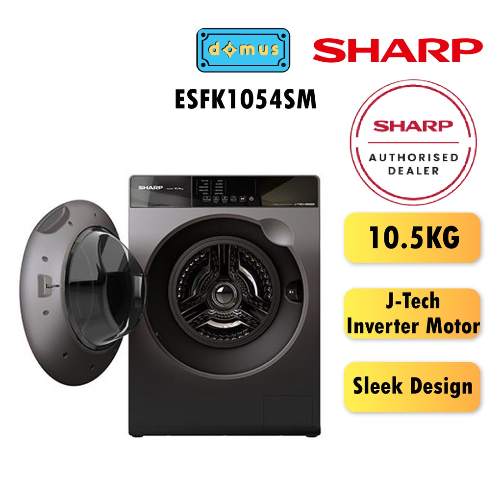 Sharp Front Load Washing Machine (10.5kg) ESFK1054SMG Shopee Malaysia