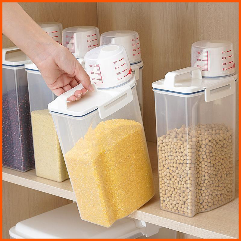 Larg Capacity Food Dispenser Cereals Storage Box Bean Rice Sealed