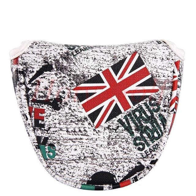 England UK Flag Skull Mallet Putter Cover Headcover with Magnetic Closure - Unique Design