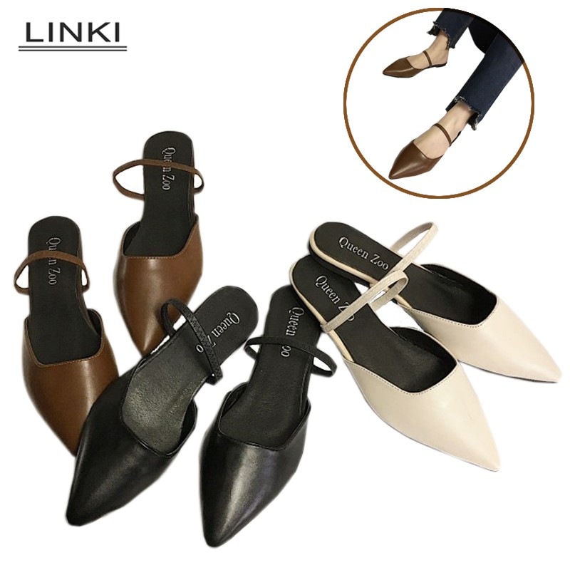 New Women Sandals  Half Slippers Pointed Korean Casual 