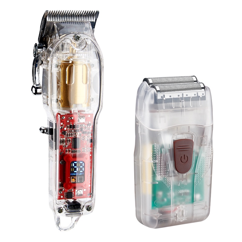 hair clipper ubetor New Mode Rechargeable Hair Cutting Machine Trimmer Transparent Cover Shaver Suit transparent