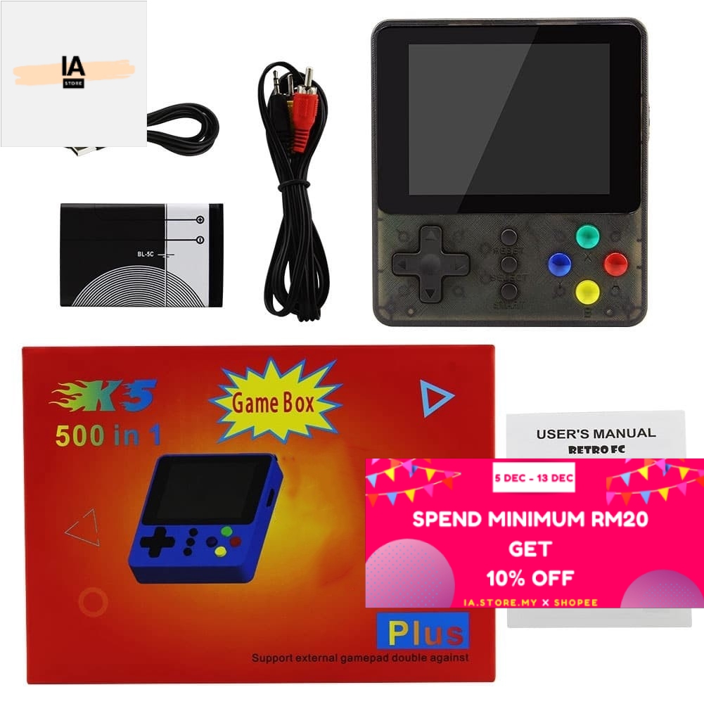 500 In 1 Mini Retro Handheld Game Console Emulator Portable Video Single Handheld Console Retro Classic Game boy