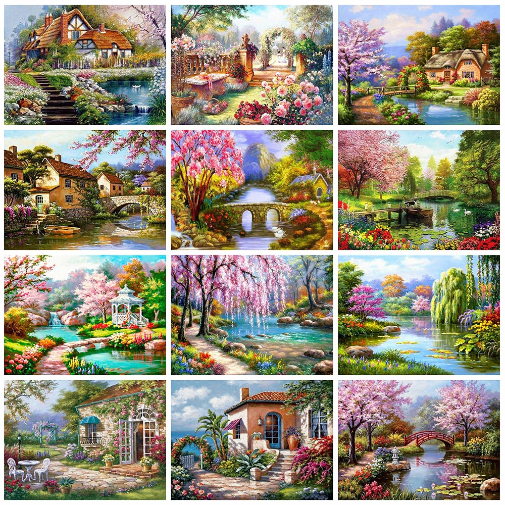 Summer Scenery Diamond Painting Embroidery Full Square Drill Landscape Picture Handmade Home Decor 30X40CM 