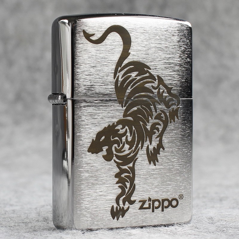 Genuine Zippo Windproof Lighter Classic Chrome 200 Brushed Downhill Tiger Shopee Malaysia