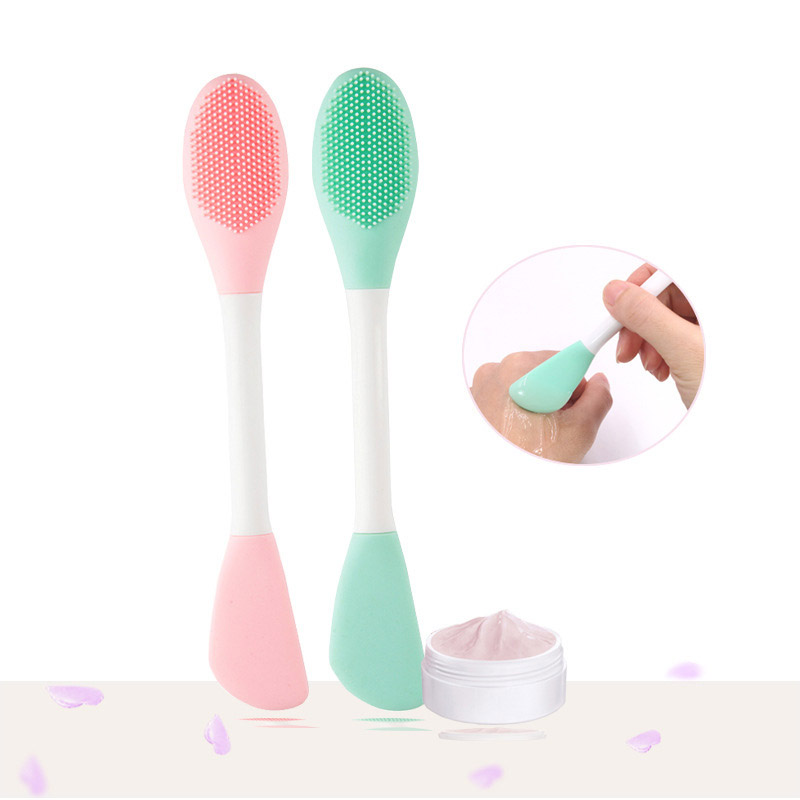 DoubleSided Silicone Face Mask Brush Applicator Facial Cleansing Brush