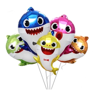 Cartoon blue shark children birthday balloons baby shark decoration ...