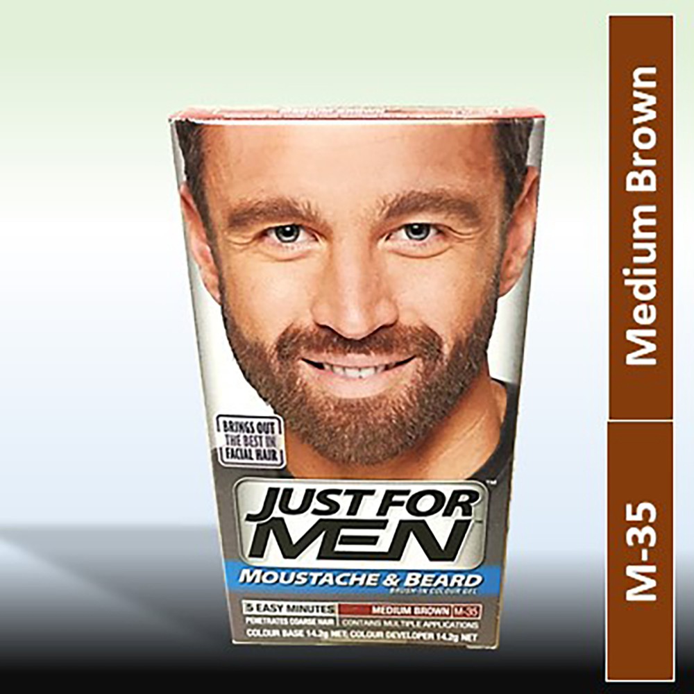 Just For Men Moustache Beard Brush-In Colour Gel (M-35 Medium Brown) |  Shopee Malaysia
