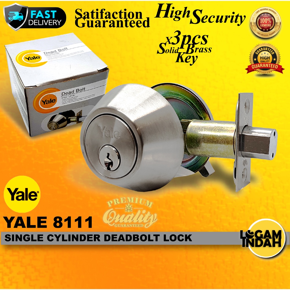 YALE [ORIGINAL] HEAVY DUTY 8111 SINGLE CYLINDER DEADBOLT LOCK / THUMB