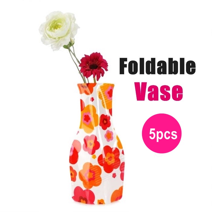 PVC Durable Flower Plastic Reusable Foldable Vase 5pcs Shopee Malaysia