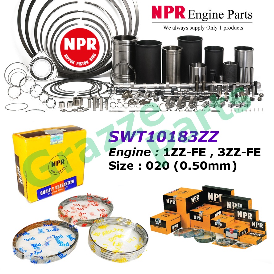 NPR Piston Ring Set SWT10183ZZ for Toyota Corolla Altis 1.6 1.8 ZZE141 ZZE142 3ZZ-FE 1ZZ-FE (79.0mm)