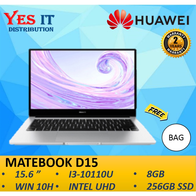 Huawei Matebook D15 15 6 Laptop I3 10110u 8gb 256gb Ssd W10 2yw