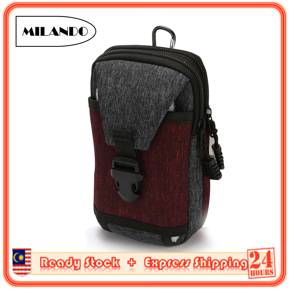 MILANDO Men Tactical Waist Bag Waist Pouch Mini Bag Fit up to 7-inch Phone Beg Pinggang Lelaki (Type 3)