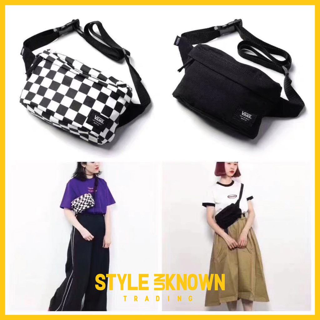  READYSTOCK Pouch Bag Black Checkboard Sling Bag Cross Bag Shoulder 