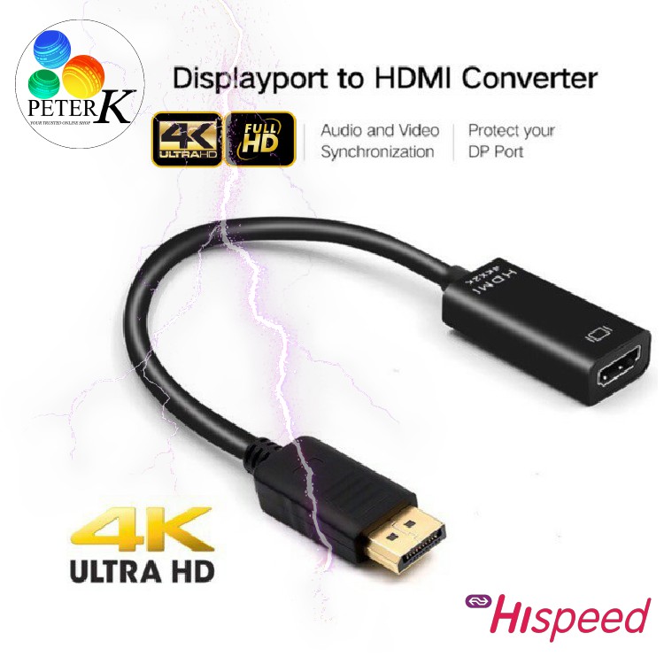 4K/1080P DisplayPort DP Male to HDMI Female Cable Adapter Display Port ...