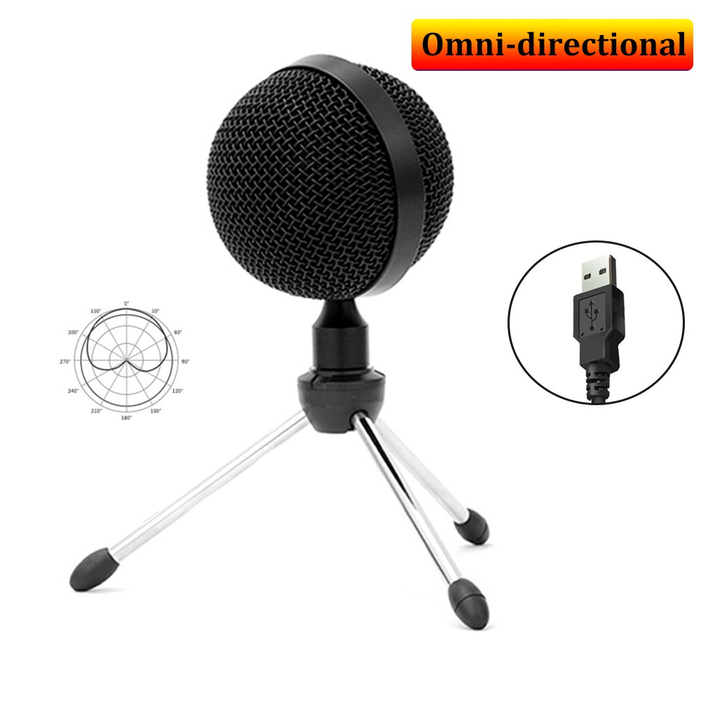 USB Condenser Microphone Omnidirectional Computer Microphone for Pod