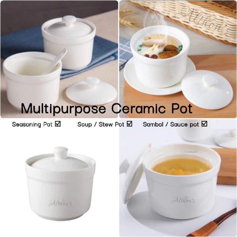 Ceramic Pot With Lid / Ceramic Cup / Ceramic Mug Multipurpose / Bekas