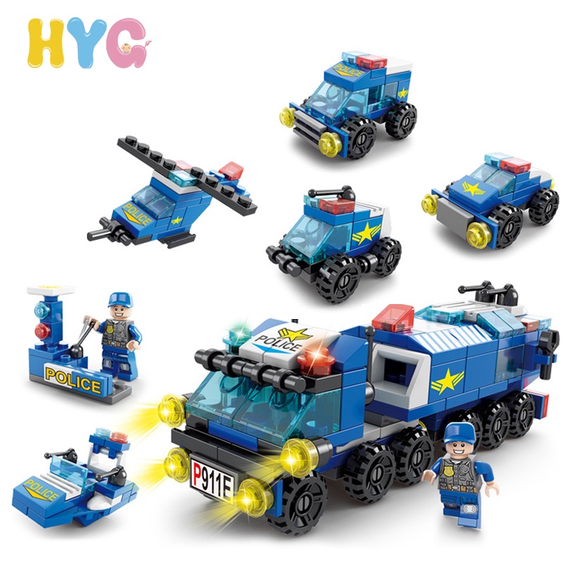 HYG Toys Compatible Building Blocks Toys City BlockPolice Car Fire Trucks Car Vehicle Children Gifts Toys for Kids