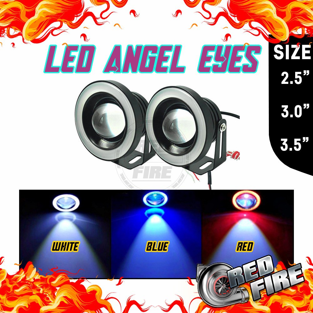 3200lm Car Cob Led Angel Eyes Fog Light Ring Lens Projector Halo Ring Fog Lamp Shopee Malaysia