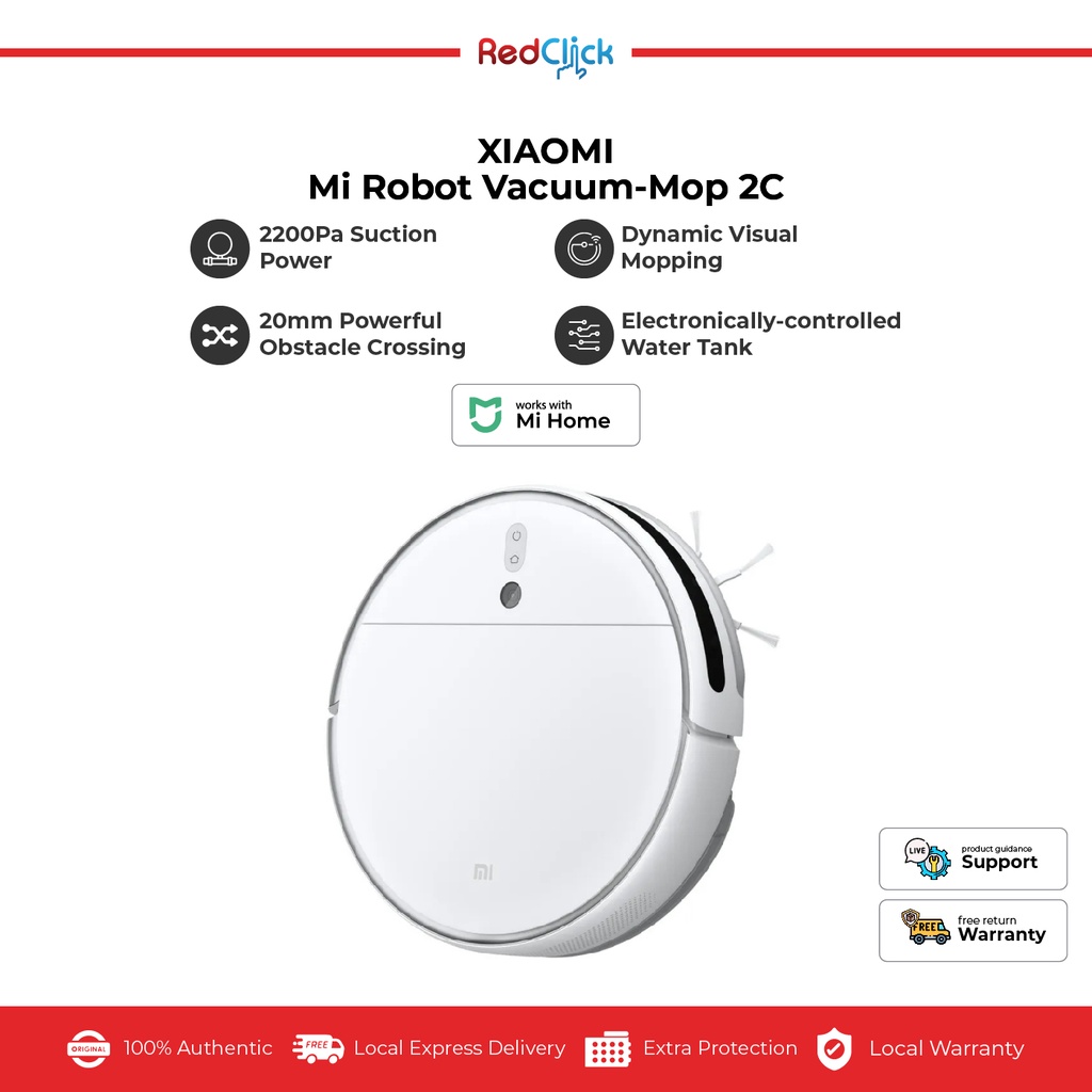 Xiaomi Mi Robot VacuumMop 2C/XMSTJQR2C / 1C/STYTJ01ZHM AllinOne Robotic VacuumMop Global