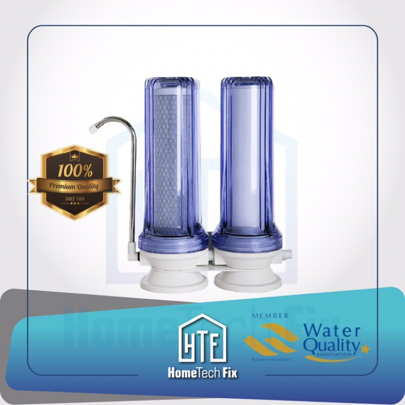 DOUBLE STAGE DOMESTIC WATER FILTER WITH PP SEDIMENT & CTO CARBON