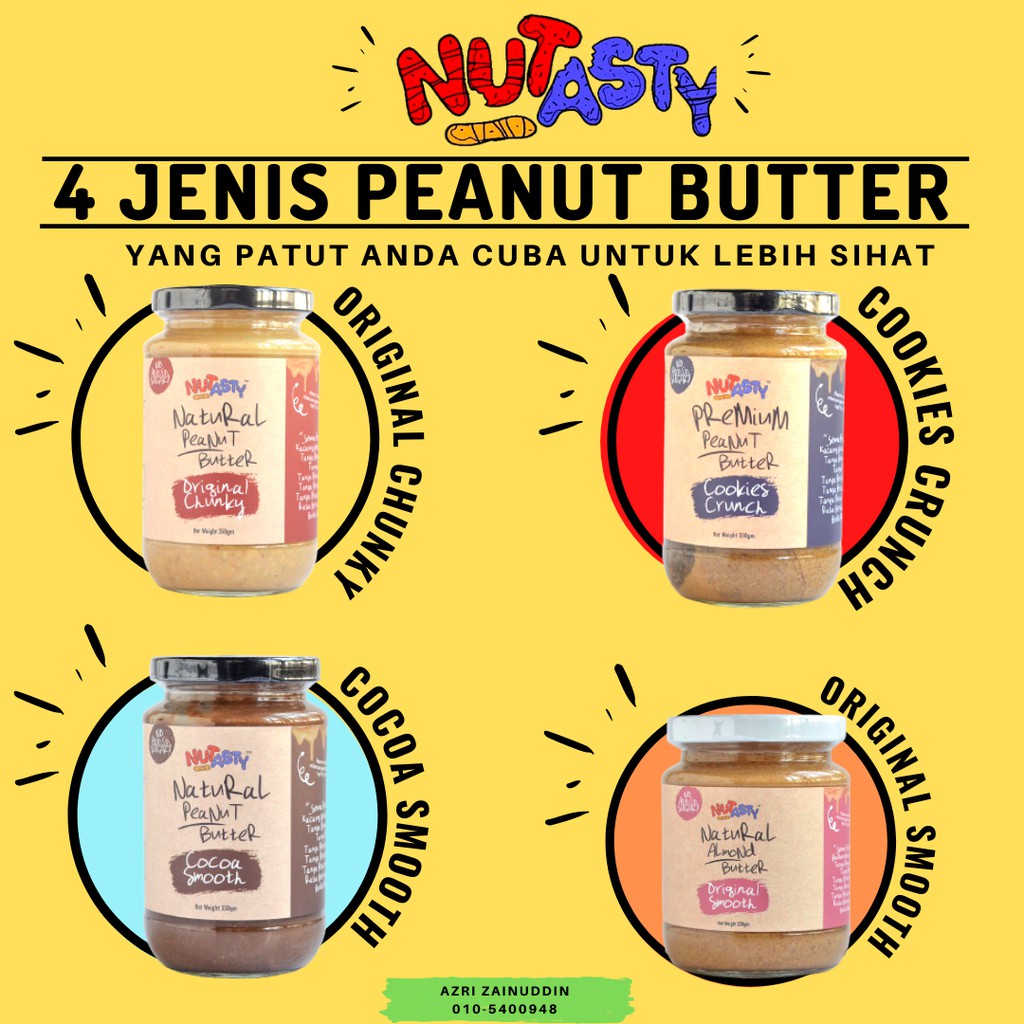 NUTASTY PEANUT BUTTER JEM KACANG TIADA GULA 100 HALAL SIHAT+MINI