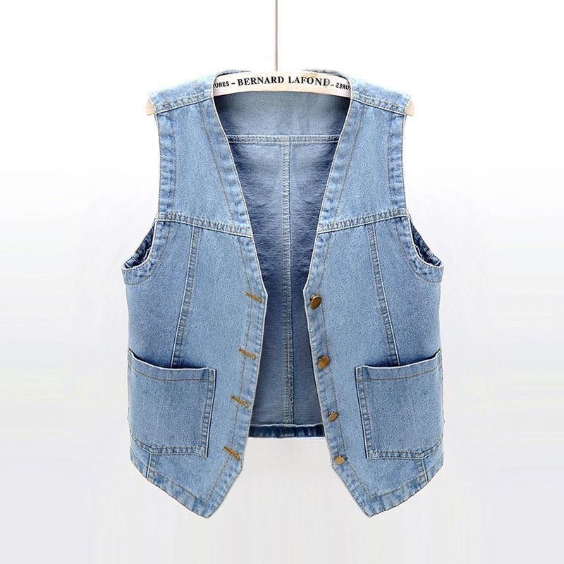 plus size denim waistcoat