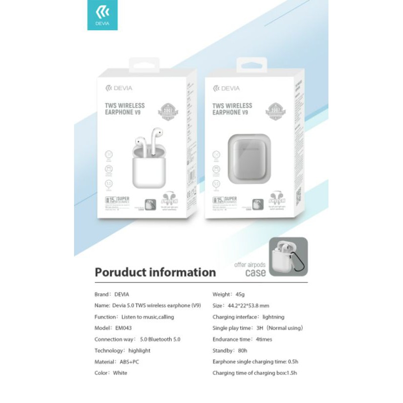 devia tws wireless earphone